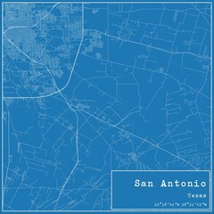 Blueprint US city map of San Antonio, Texas. - obrazy, fototapety, plakaty
