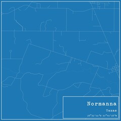 Blueprint US city map of Normanna, Texas.