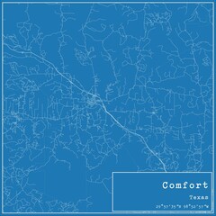 Blueprint US city map of Comfort, Texas.