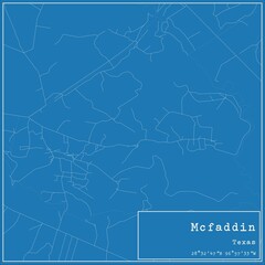 Blueprint US city map of Mcfaddin, Texas.
