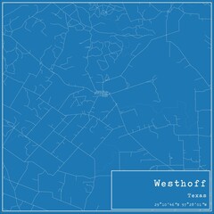 Blueprint US city map of Westhoff, Texas.