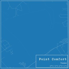 Blueprint US city map of Point Comfort, Texas.