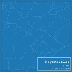 Fototapeta premium Blueprint US city map of Meyersville, Texas.