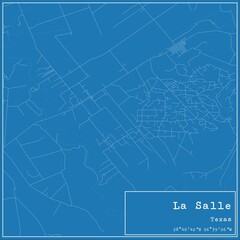 Fototapeta premium Blueprint US city map of La Salle, Texas.