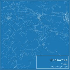 Blueprint US city map of Brazoria, Texas.