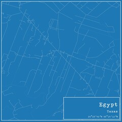 Blueprint US city map of Egypt, Texas.