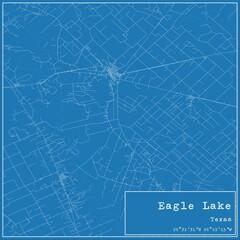 Blueprint US city map of Eagle Lake, Texas.