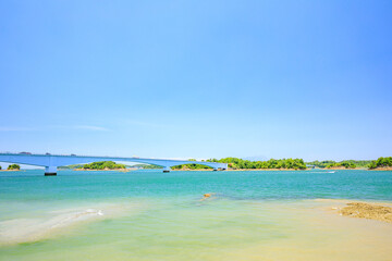 初夏の前島から見た前島橋　熊本県上天草市　Maejima Bridge seen from Maejima in early summer. Kumamoto Pref, Kamiamakusa City.