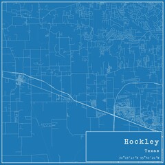 Blueprint US city map of Hockley, Texas. - obrazy, fototapety, plakaty