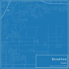 Fototapeta premium Blueprint US city map of Houston, Texas.