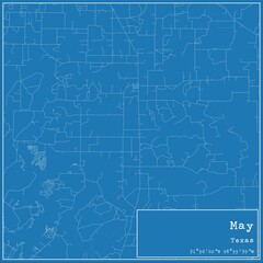 Fototapeta premium Blueprint US city map of May, Texas.