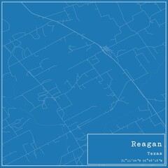 Fototapeta premium Blueprint US city map of Reagan, Texas.