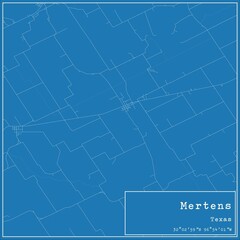 Obraz premium Blueprint US city map of Mertens, Texas.