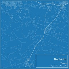 Fototapeta premium Blueprint US city map of Salado, Texas.