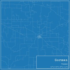 Obraz premium Blueprint US city map of Gorman, Texas.