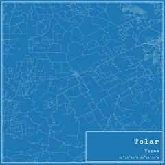 Blueprint US city map of Tolar, Texas.