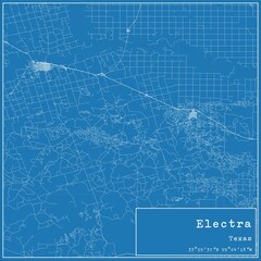 Blueprint US city map of Electra, Texas.