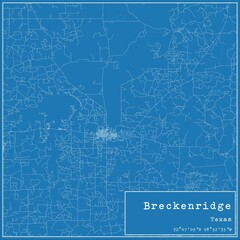 Blueprint US city map of Breckenridge, Texas.