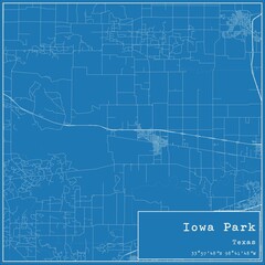 Fototapeta premium Blueprint US city map of Iowa Park, Texas.