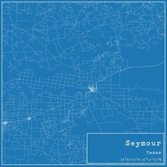 Blueprint US city map of Seymour, Texas.