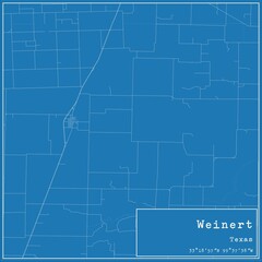 Blueprint US city map of Weinert, Texas.