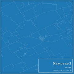 Blueprint US city map of Maypearl, Texas.