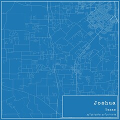 Blueprint US city map of Joshua, Texas.