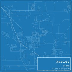 Blueprint US city map of Haslet, Texas.