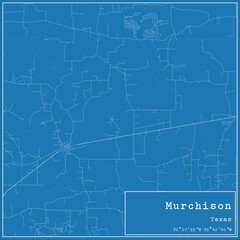 Blueprint US city map of Murchison, Texas.
