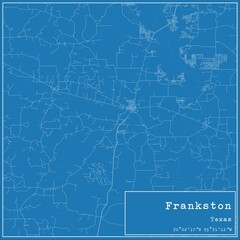 Blueprint US city map of Frankston, Texas. - obrazy, fototapety, plakaty