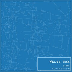 Obraz premium Blueprint US city map of White Oak, Texas.