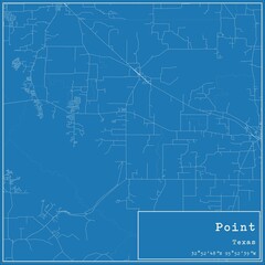 Blueprint US city map of Point, Texas.
