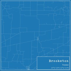Blueprint US city map of Brookston, Texas.