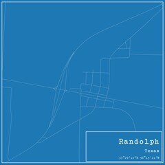 Blueprint US city map of Randolph, Texas.