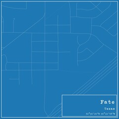 Fototapeta premium Blueprint US city map of Fate, Texas.