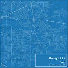 Obraz premium Blueprint US city map of Mesquite, Texas.