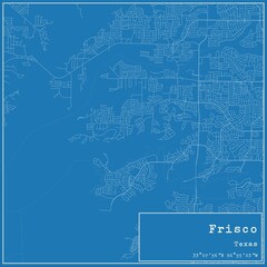 Blueprint US city map of Frisco, Texas. - obrazy, fototapety, plakaty