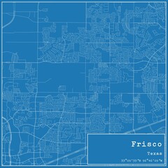 Blueprint US city map of Frisco, Texas. - obrazy, fototapety, plakaty