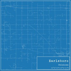 Fototapeta premium Blueprint US city map of Earlsboro, Oklahoma.