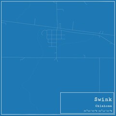 Blueprint US city map of Swink, Oklahoma.