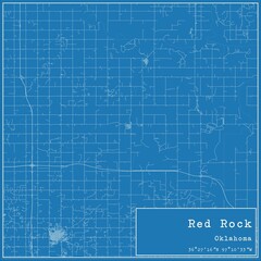 Blueprint US city map of Red Rock, Oklahoma.