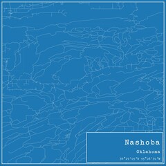 Blueprint US city map of Nashoba, Oklahoma.