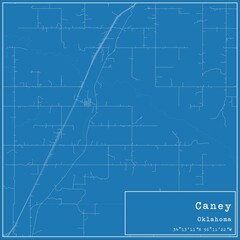 Blueprint US city map of Caney, Oklahoma.