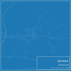 Blueprint US city map of Dewar, Oklahoma.