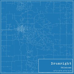 Blueprint US city map of Drumright, Oklahoma.