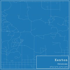 Blueprint US city map of Kenton, Oklahoma.