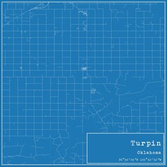 Blueprint US city map of Turpin, Oklahoma.