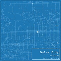 Blueprint US city map of Boise City, Oklahoma.