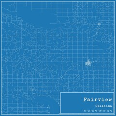 Blueprint US city map of Fairview, Oklahoma.