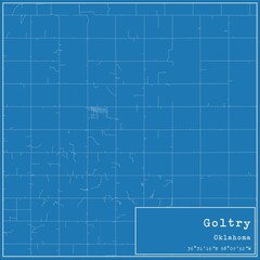 Blueprint US city map of Goltry, Oklahoma.